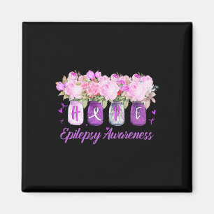 Tu Epilepsy Awareness Month Costume Flower Ribbon Magnet