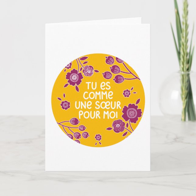 Tu es comme une soeur pour moi card (Front)