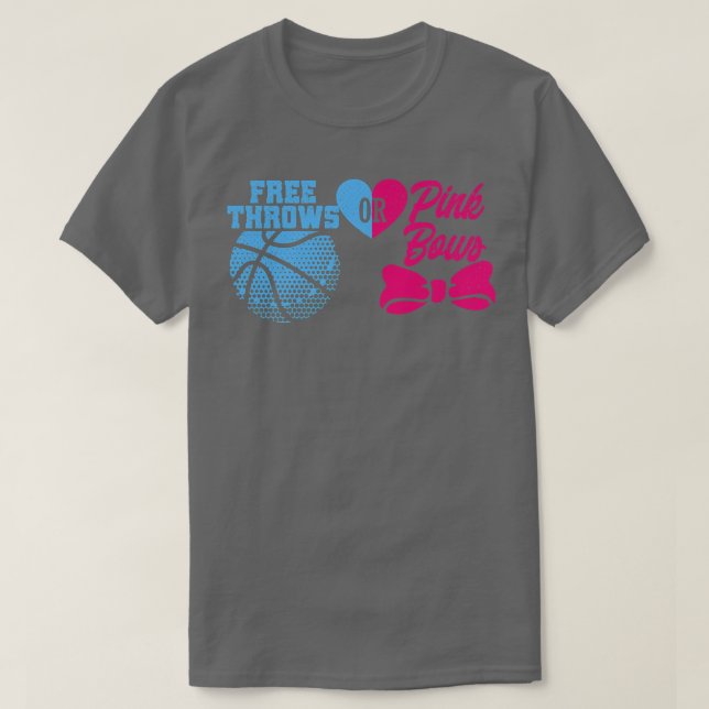 Tu Free Throws or Pink Bows Gender Reveal Costume  T-Shirt (Design Front)