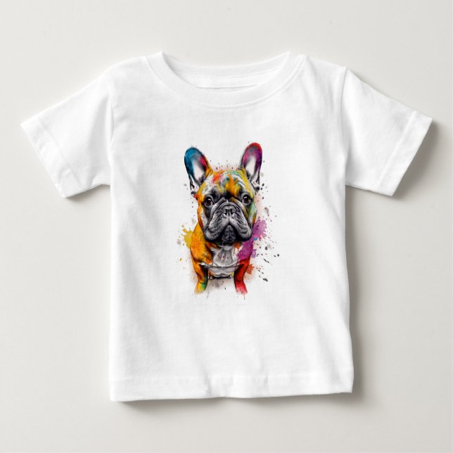 Tu peque, con mucho estilo  Bulldog francés  Baby T-Shirt (Front)