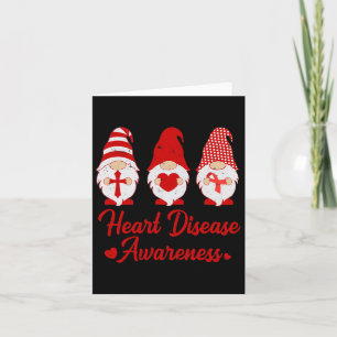 Tu Red Ribbon Gnome Heart Disease Awareness Costum Card
