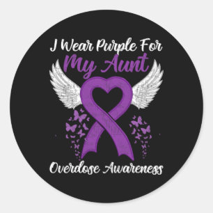 Tu Support Overdose Awareness Month Costume Aunt G Classic Round Sticker