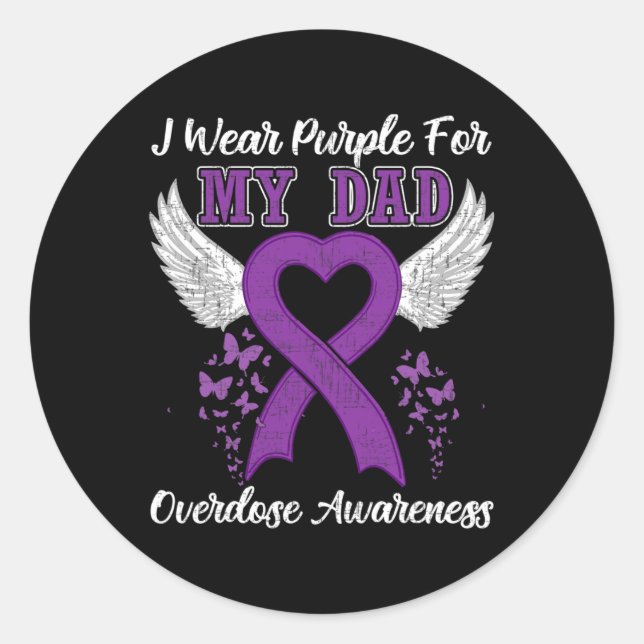 Tu Support Overdose Awareness Month Costume Dad Gi Classic Round Sticker (Front)