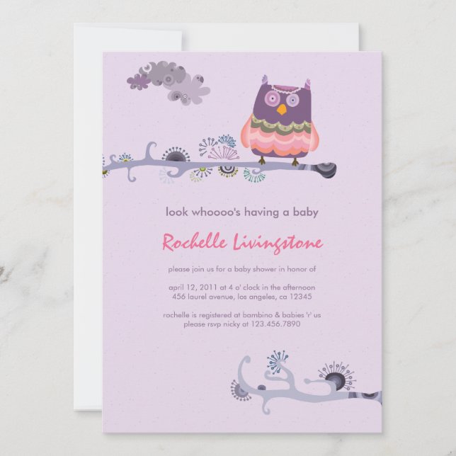 Tu whit tu whooo Baby Shower Invitation (Front)