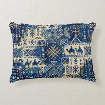 Tuareg Tifinagh Patchwork Throw Pillow | Saharan I