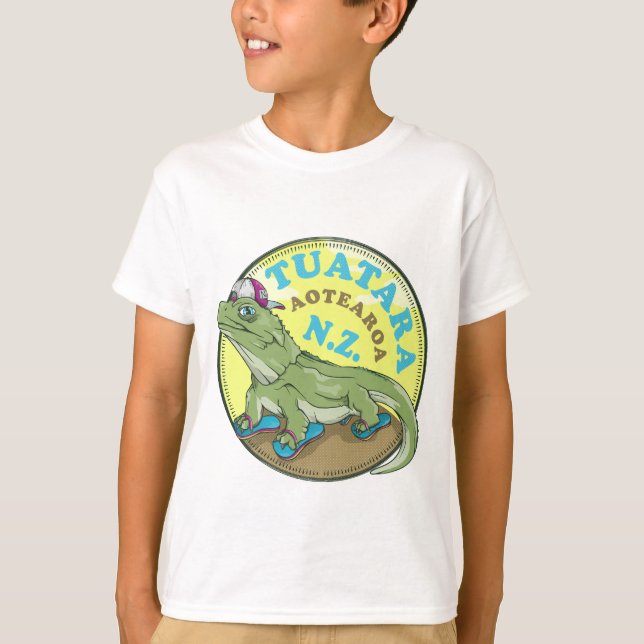 Tuatara Wearing Jandals T-Shirt (Front)
