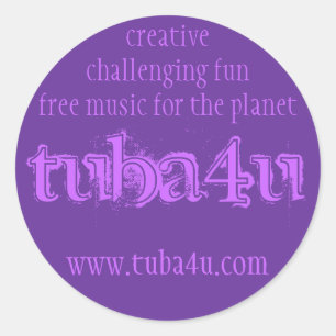 tuba4u #2 classic round sticker
