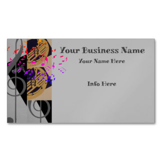 Tuba And Music Notes Magnetic Business Card