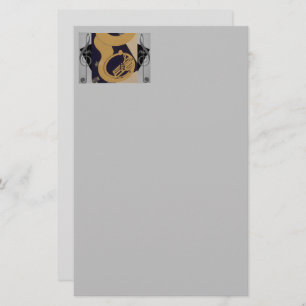 Tuba And Music Notes Stationery