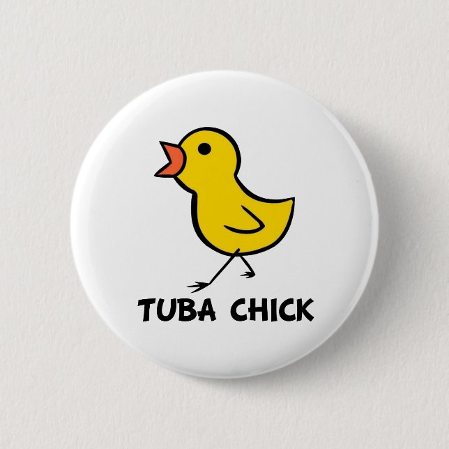 Tuba Chick 6 Cm Round Badge (Front)