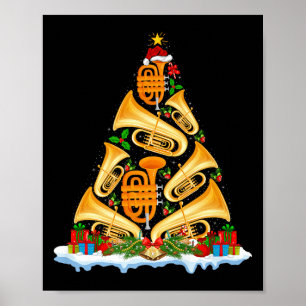Tuba Christmas Tree Lights Tuba Music Lover Musica Poster