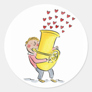 Tuba Classic Round Sticker