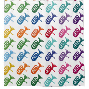 Tuba Colourful Fun Array Music T-Shirt Shower Curtain