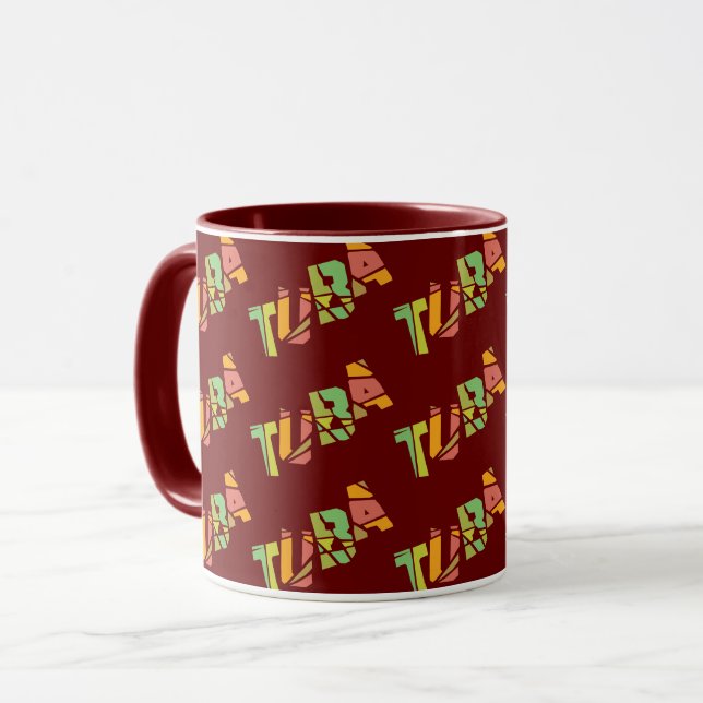 Tuba Cracked Text Mug (Front Left)
