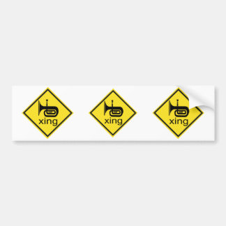 Tuba Crossing Xing Traffic Sign Bumper Sticker