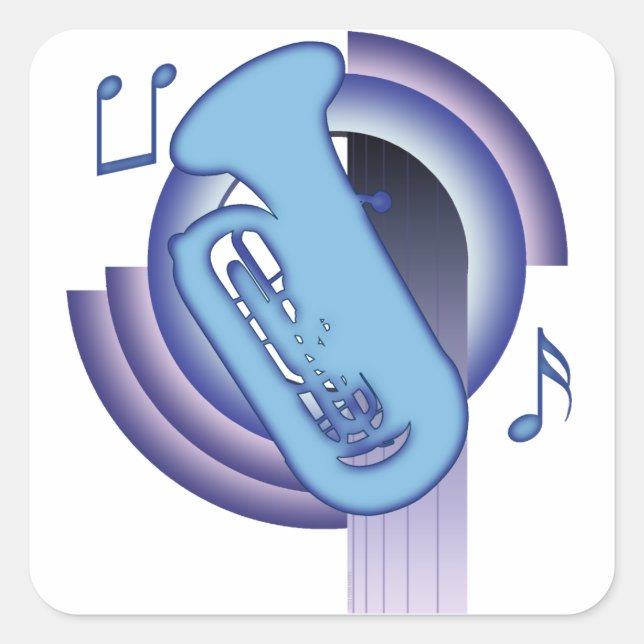 Tuba Deco2 Square Sticker (Front)
