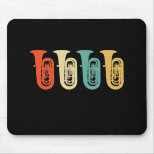 Tuba gift, retro tuba player, orchestra mouse pad