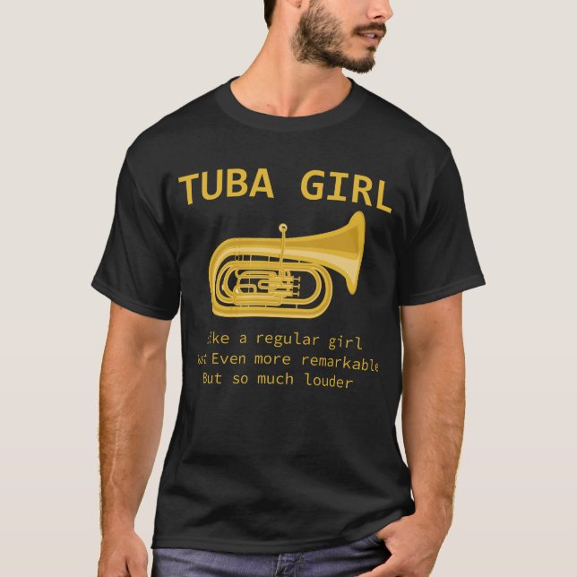 Tuba Girl Funny Tuba Player Marching Band T-Shirt (Front)