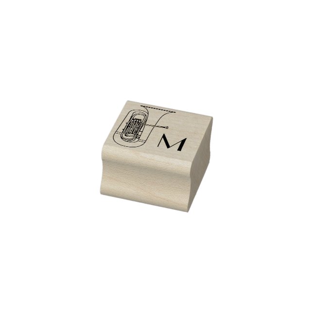 Tuba Initial Monogram Musician Band Teacher Rubber Stamp (Stamp)