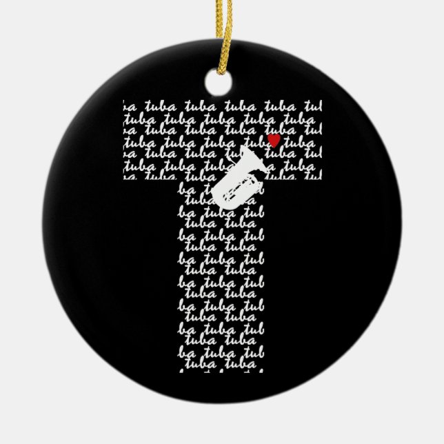Tuba Letter T Ceramic Tree Decoration (Front)