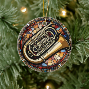 Tuba Music  Ceramic Tree Decoration