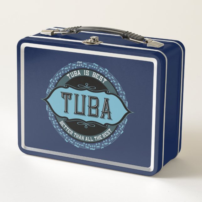 Tuba Music Note Circle Metal Lunch Box (Front)