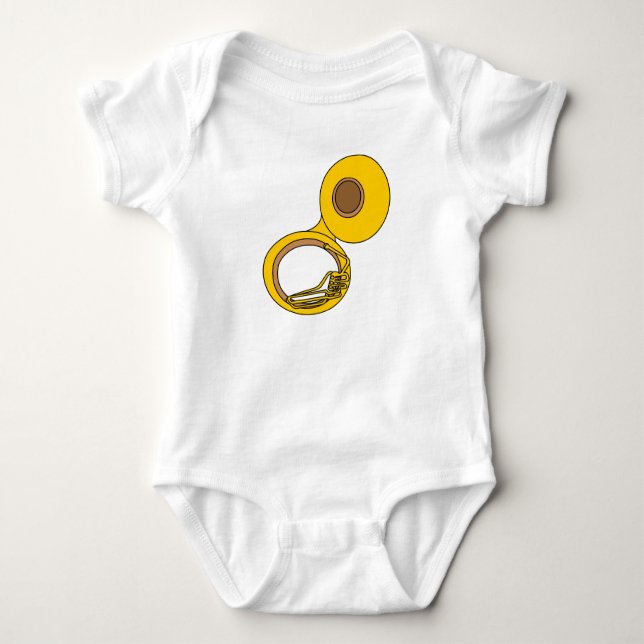 Tuba Musical Instrument Baby Bodysuit (Front)