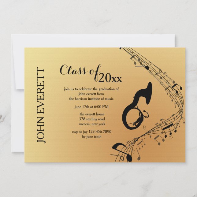 Tuba Musical Instrument Invitation (Front)