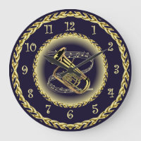 Tuba Musical Scroll ~ Gold and Navy Blue ~