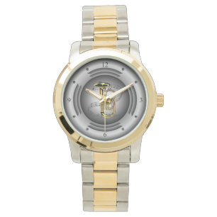 Tuba ~ Musical Scroll ~ Silver Speaker ~ Watch