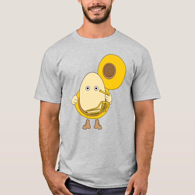 Tuba Player Egghead T-Shirt (Front)