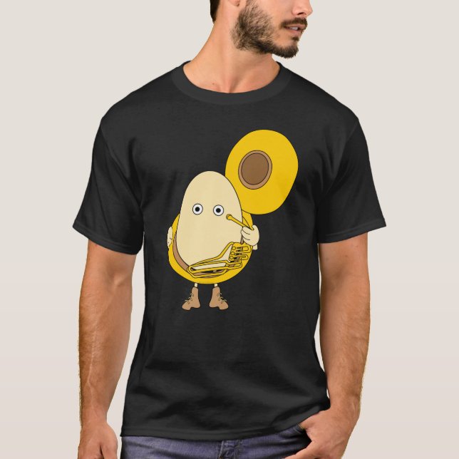 Tuba Player Egghead T-Shirt (Front)