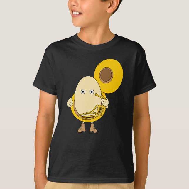 Tuba Player Egghead T-Shirt (Front)