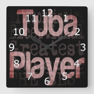 Tuba Player Extraordinaire Square Wall Clock