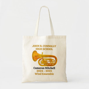 Tuba Player High School Band Gold Personalised Tote Bag
