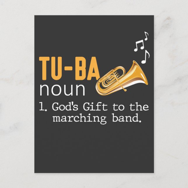 Tuba Player Marching Wind Instrument Musician Postcard (Front)