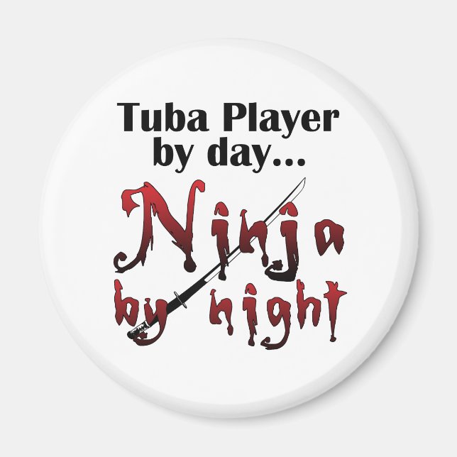 Tuba Player Ninja Funny Musician Gift Magnet (Front)