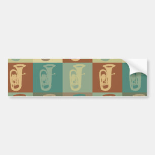 Tuba Pop Art Bumper Sticker