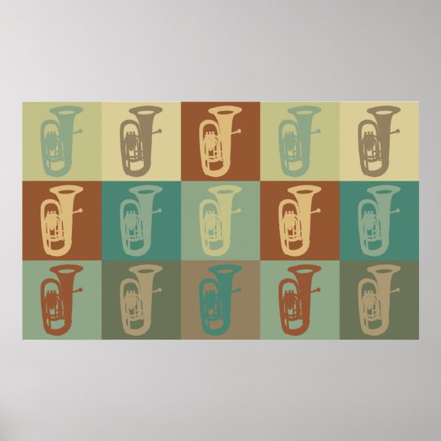 Tuba Pop Art Poster (Front)