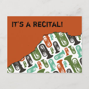 Tuba Recital Invitation Postcard