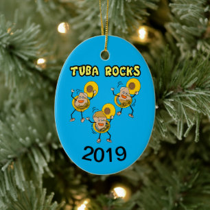 Tuba Rocks Ceramic Tree Decoration