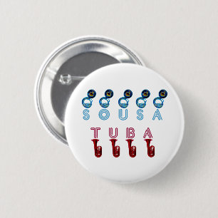 tuba sousa are instruments -- 6 cm round badge