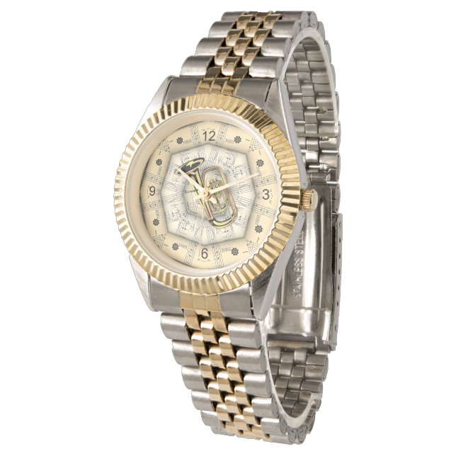 Tuba ~ Strange Musical Design ~ Unique ~ Watch (Angled)