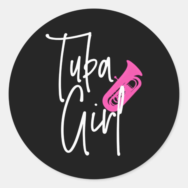 Tuba Tuba Player Brass Music Marching Band Tubist Classic Round Sticker (Front)