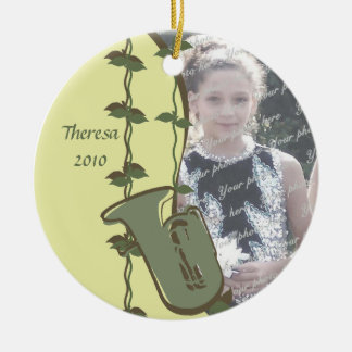 Tuba Woodland Photo Ceramic Tree Decoration