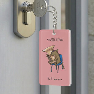 Tubacabra Tuba Player Chupacabra Wordplay Artwork Key Ring