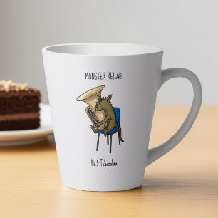Tubacabra Tuba Player Chupacabra Wordplay Artwork Latte Mug