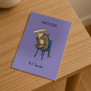 Tubacabra Tuba Player Chupacabra Wordplay Artwork Postcard