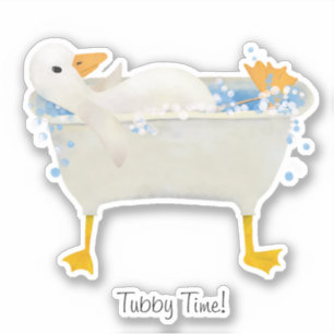 Tubby Time! Duck relaxing in a web footed tub