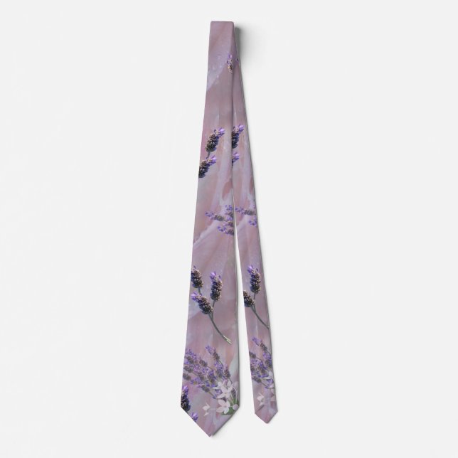 Tuberose & Lavender Blooms Tie (Front)